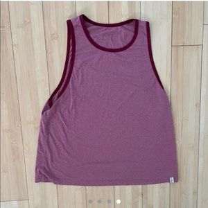 Marine Layer pink + maroon tank top (size small)